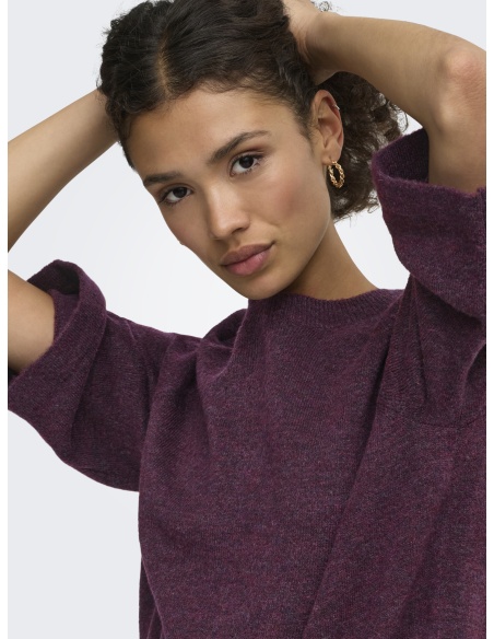 Pull Maille Mauve Wine ONLSIMONI ONLY - 4 | TOPS